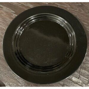 Bosco Ware BW Black Ribbed Dinner Plate Beehive 11 Inch‎ Vintage